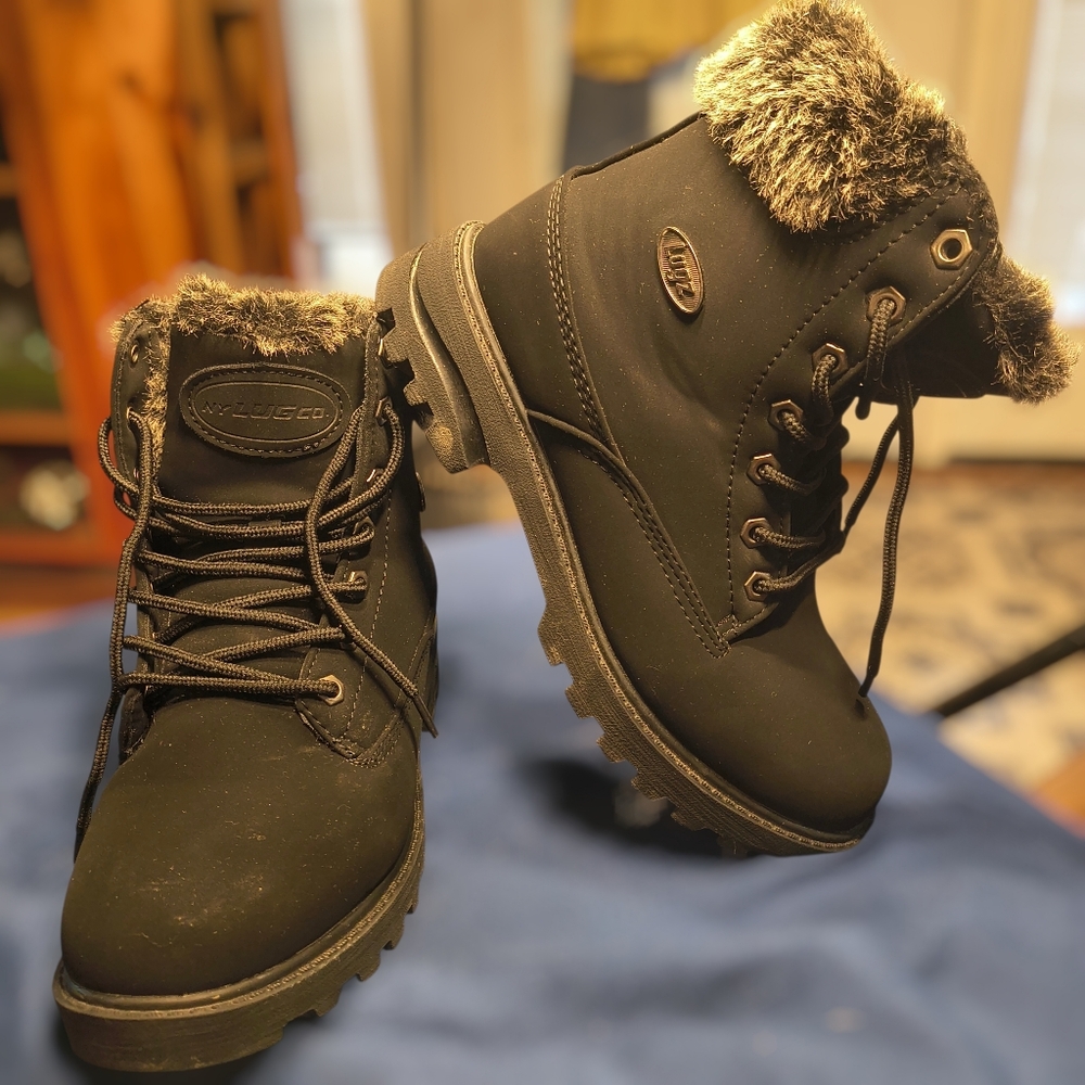 Lugz New Black Faux Fur-Lined Boots